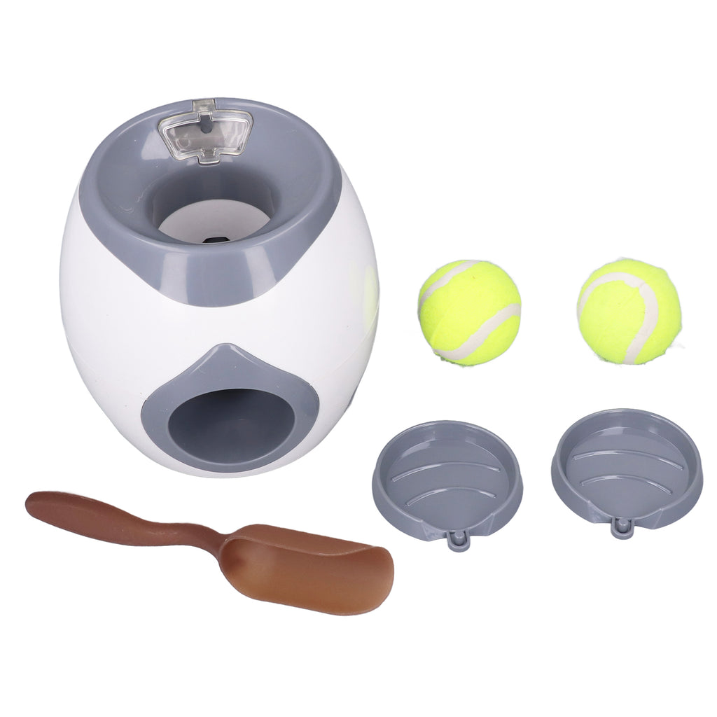 Tennis ball feeding machine with spoon and accessories