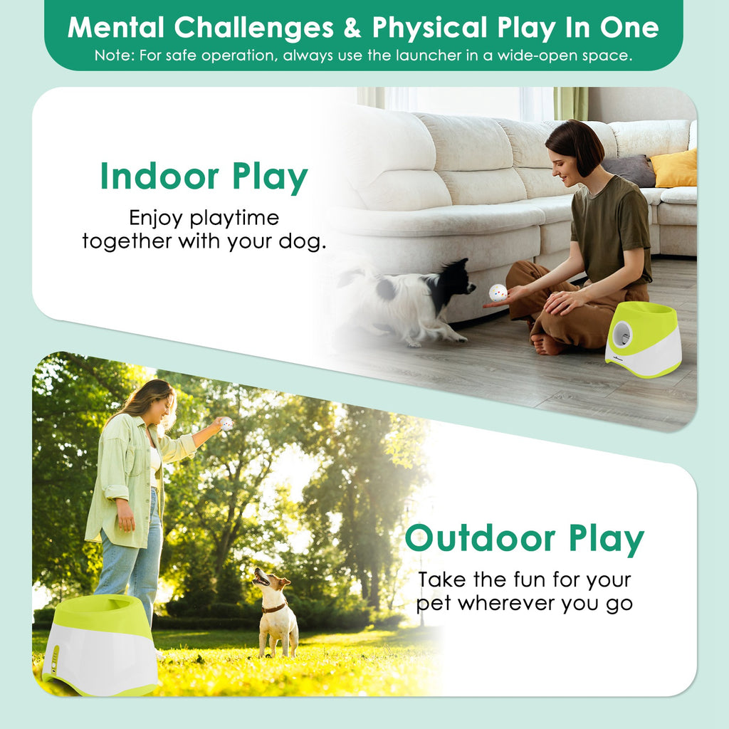 3 modes outdoor play ball launcher infographic