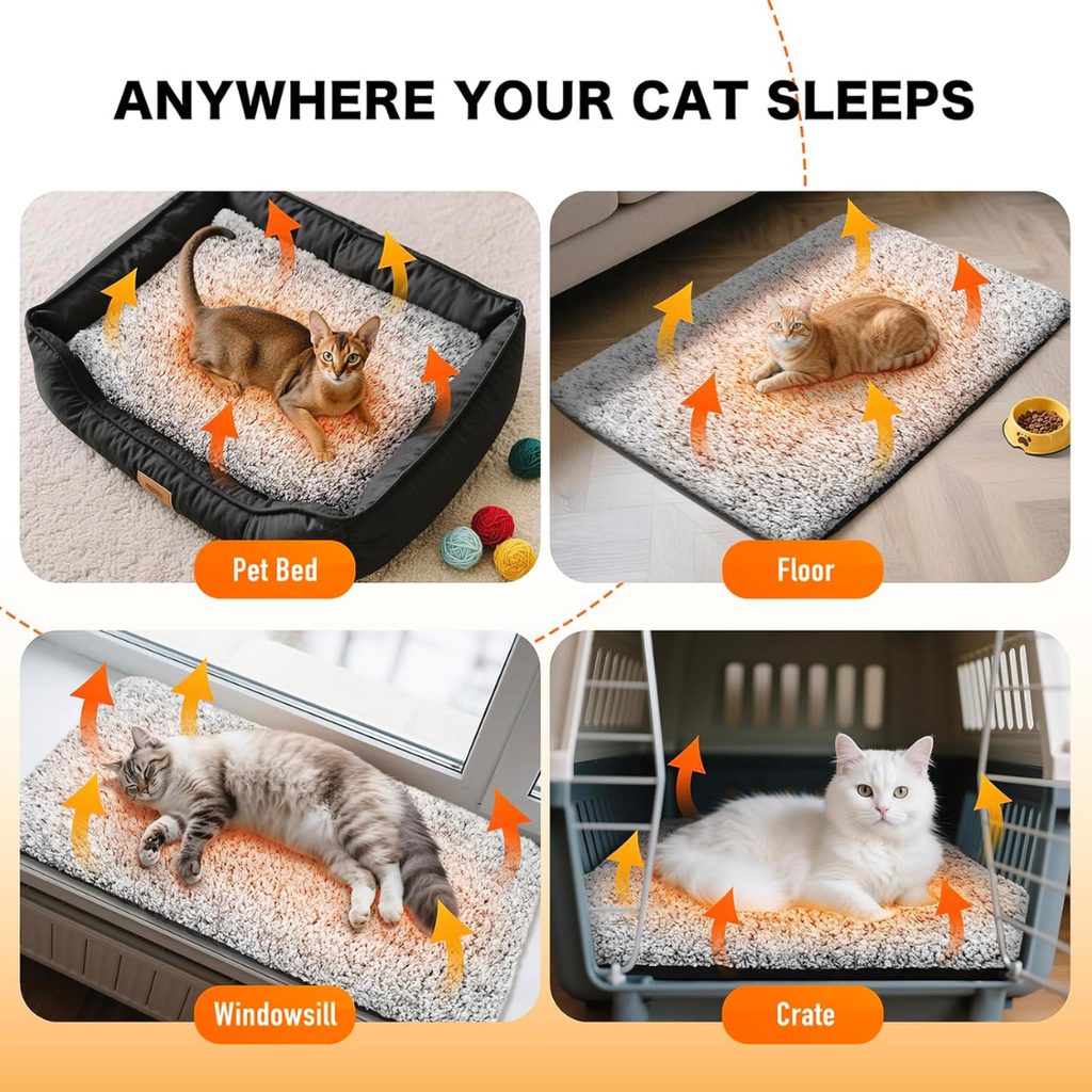 Self Warming Cat Bed, Upgraded Thermal Mat For Indoor Cats