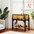 Wooden tortoise house with clear viewing panels and storage shelf