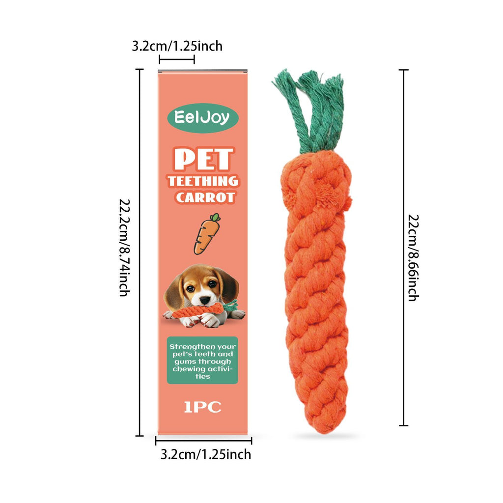 Carrot chew toy packaging with two orange carrot toys