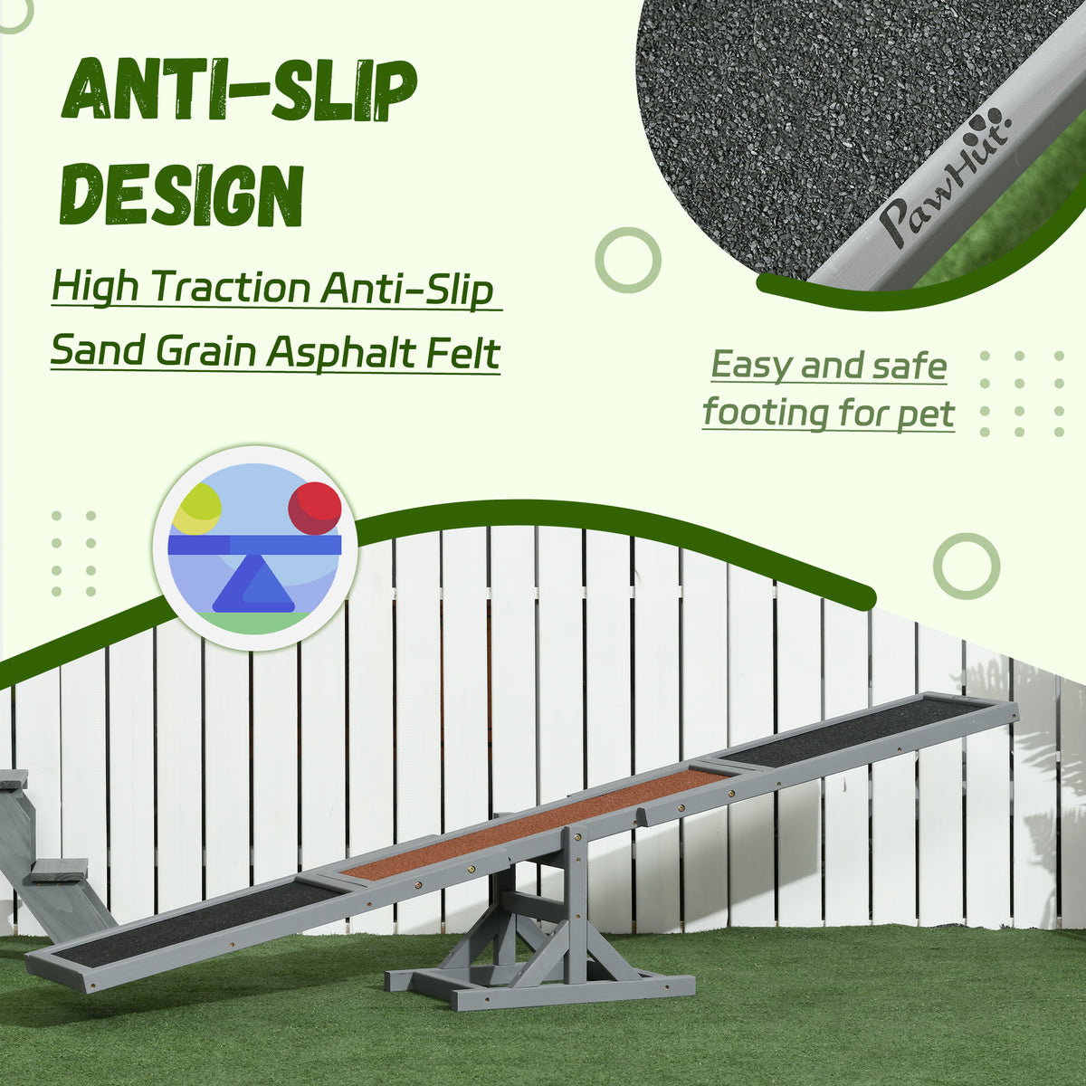 Stable and robust dog agility seesaw infographic