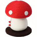 Mushroom-shaped cat scratching post wrapped in natural sisal rope
