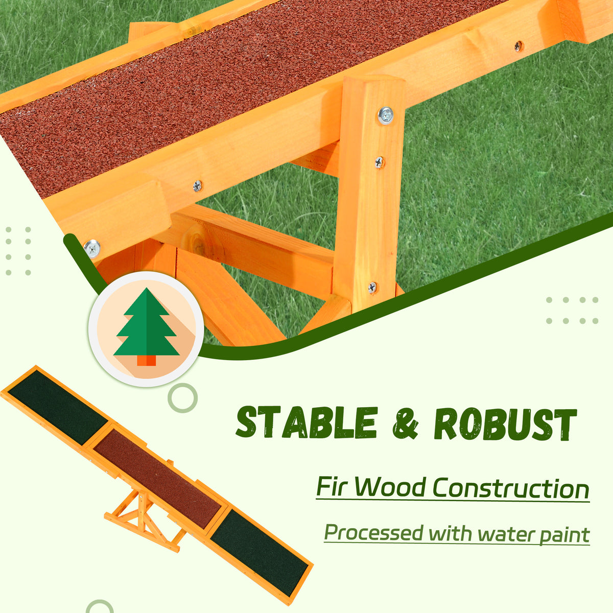 Stable and robust wooden seesaw infographic