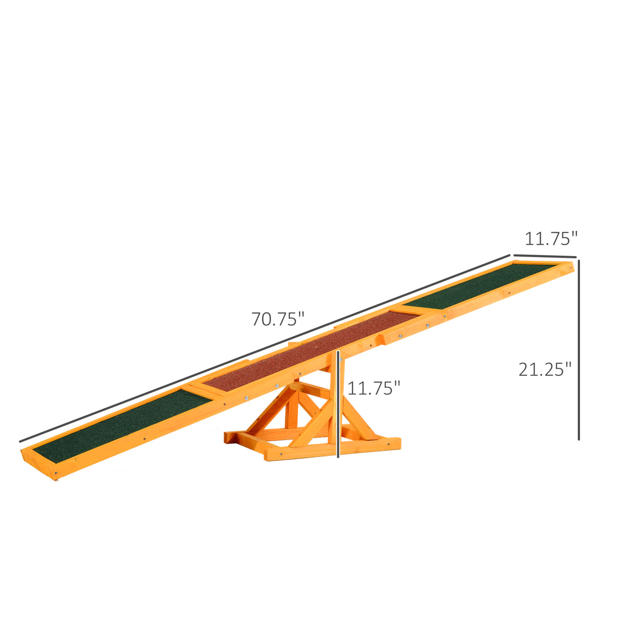 Orange wooden dog agility seesaw product shot