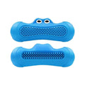Two blue rubber monster dog chew toys