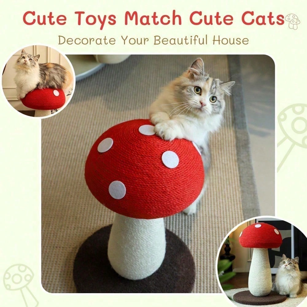 Unique mushroom design cat scratching post for indoor cats