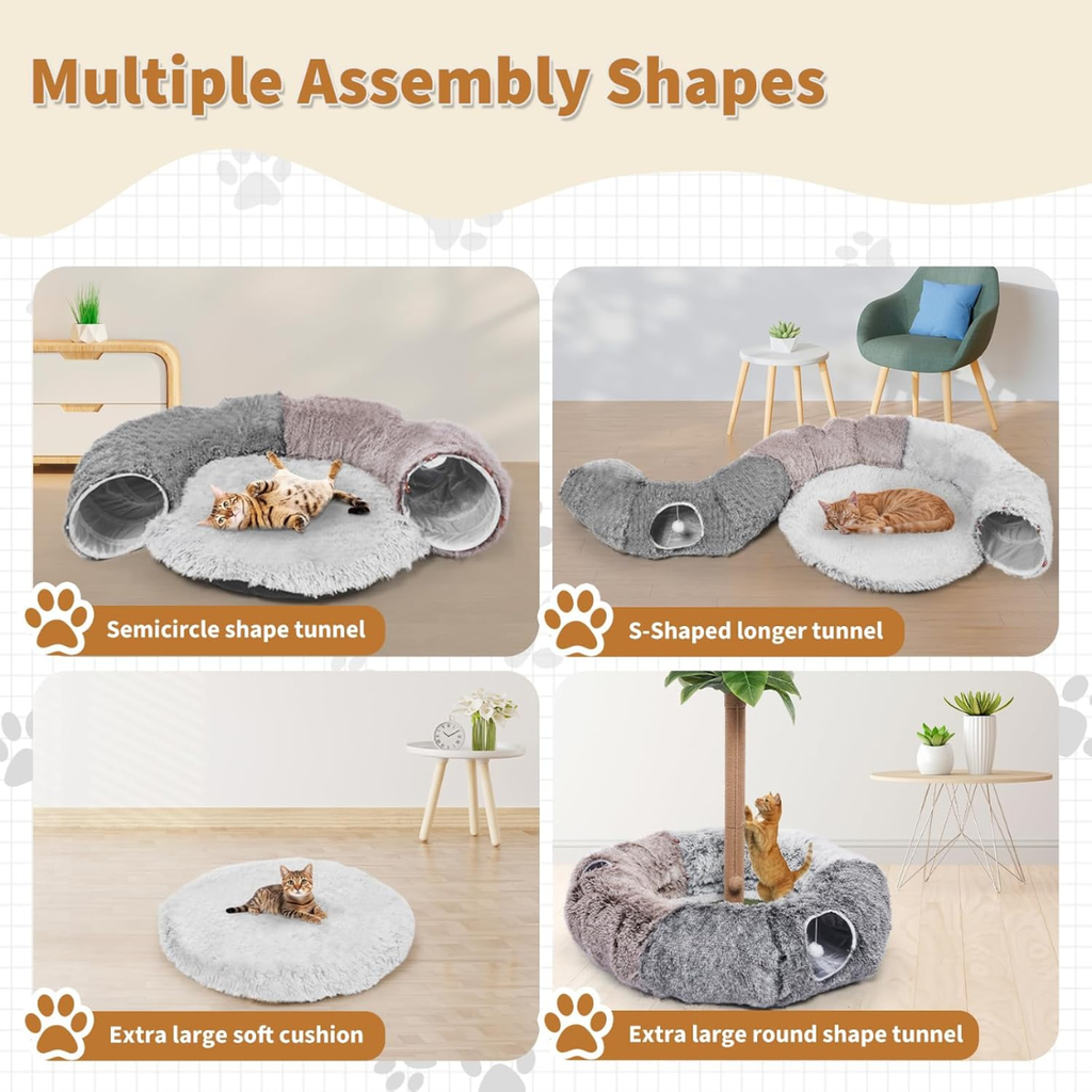 Multiple assembly shapes cat tunnel infographic