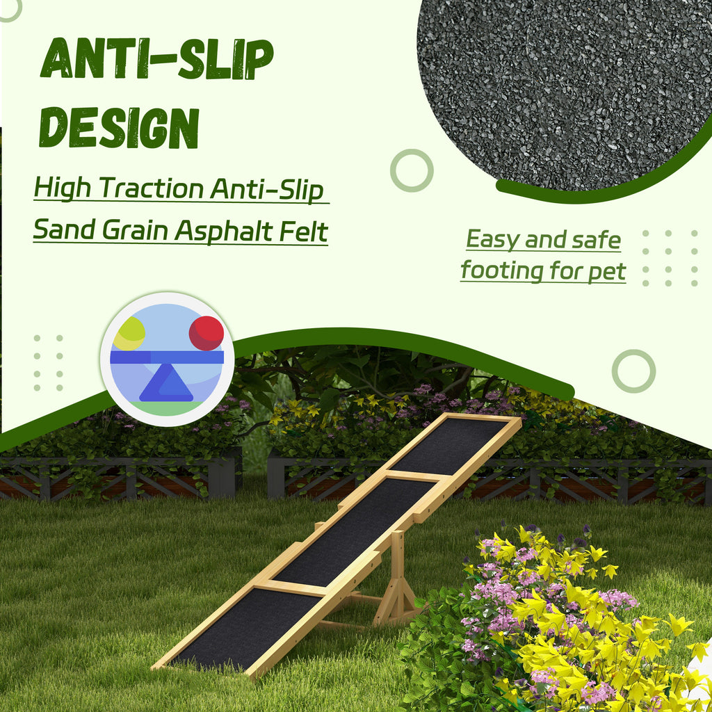 Anti-slip design yellow dog agility seesaw infographic