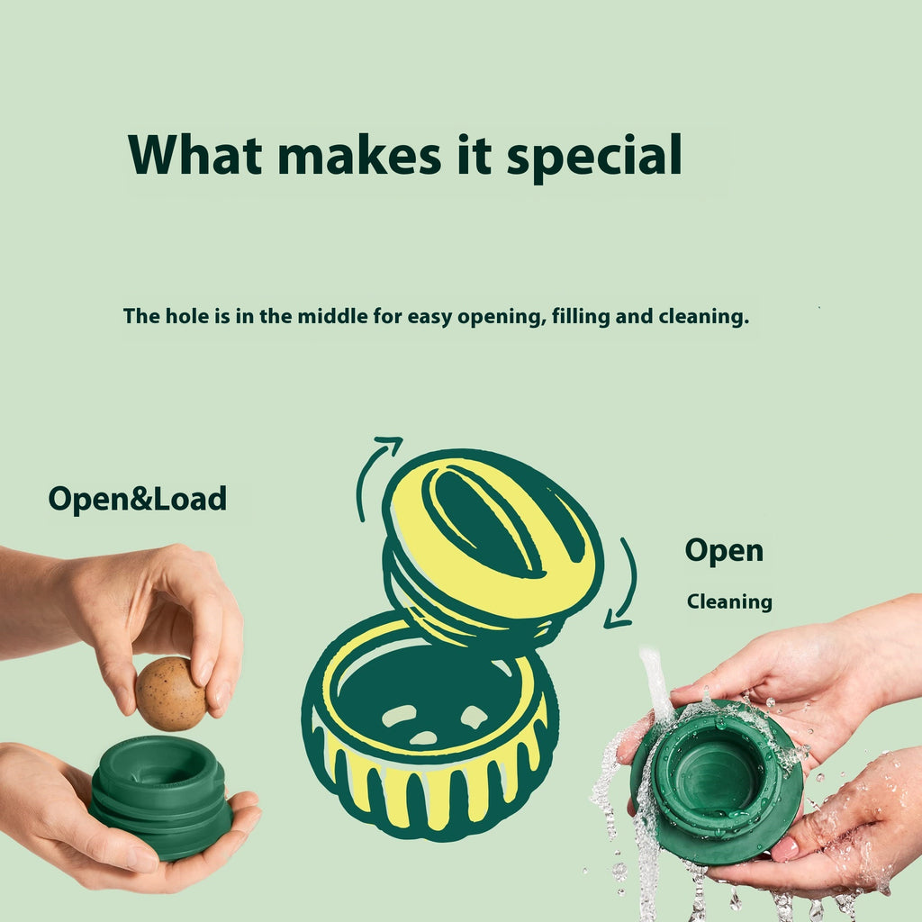 Dog food leaking toy feature infographic
