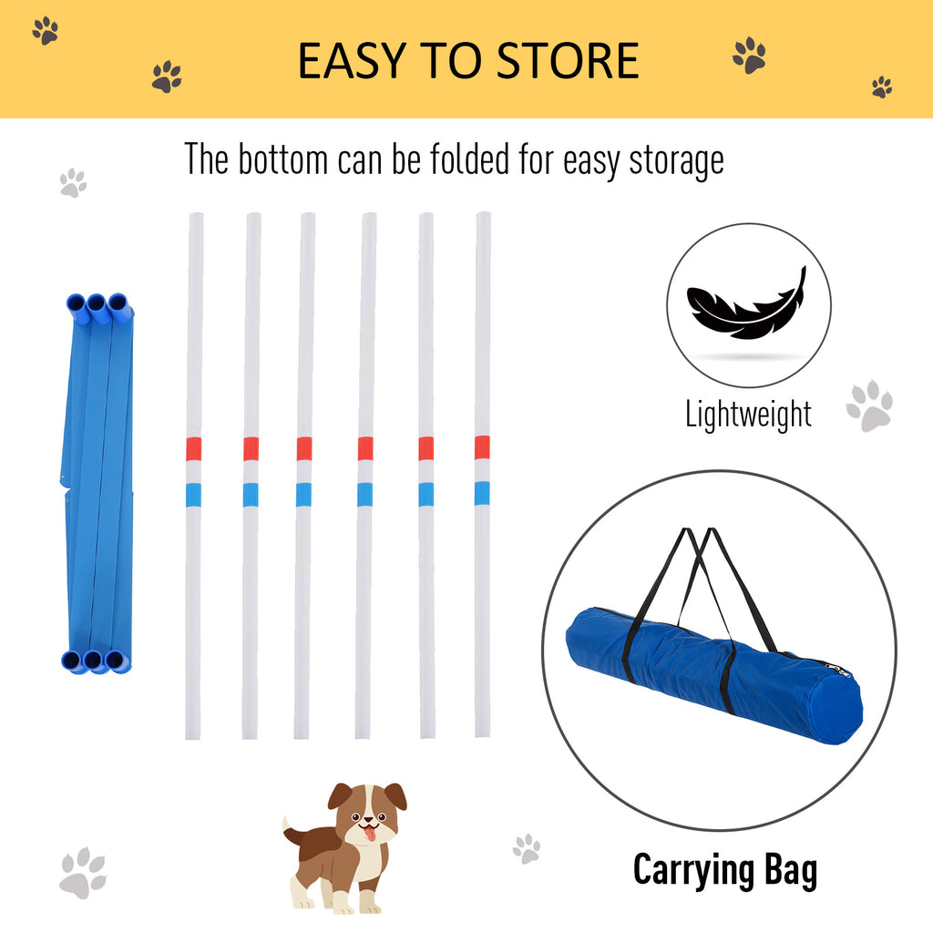 Easy to store dog weave pole infographic