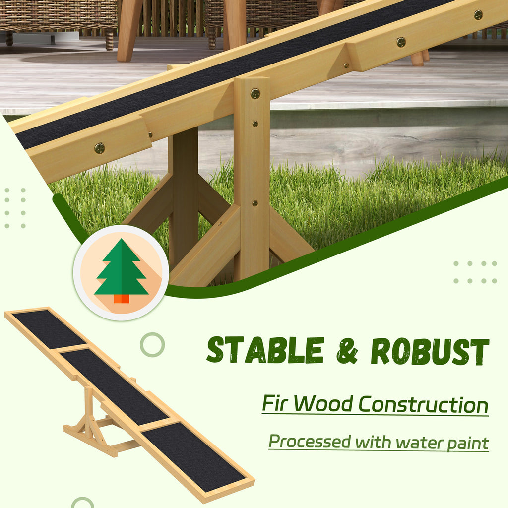 Stable and robust yellow wooden seesaw infographic