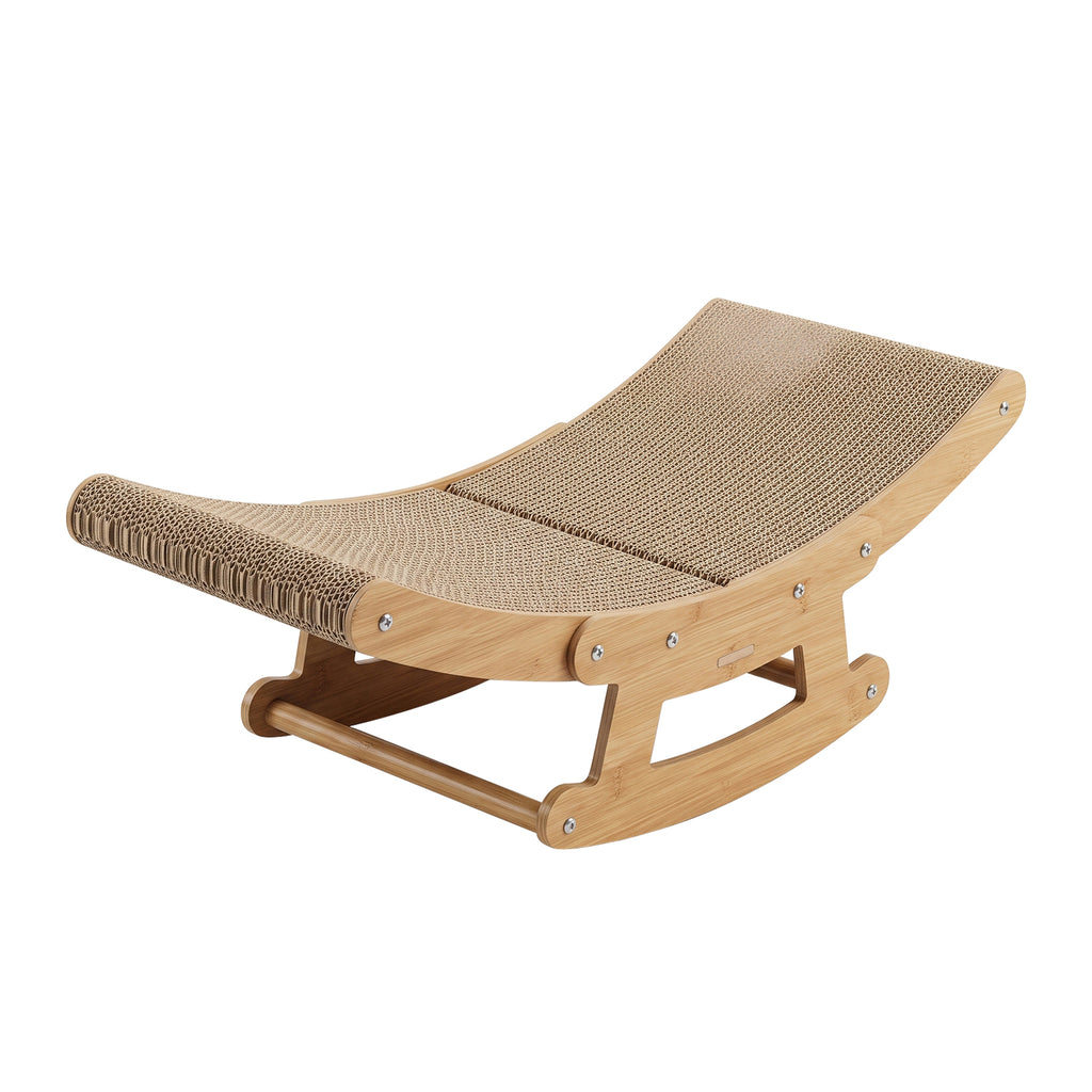 Pet rocking chair, lifestyle view with cat