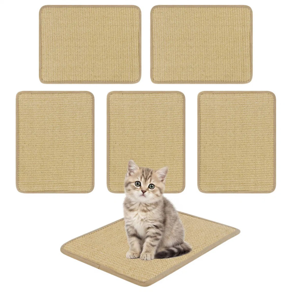 Natural sisal cat scratching mats 6-pack – anti-slip furniture protector