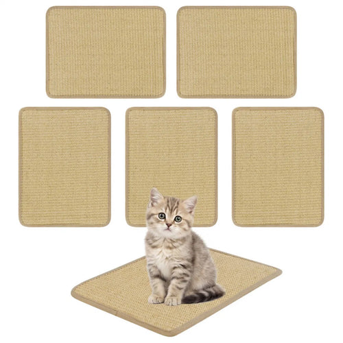 Natural sisal cat scratching mats 6-pack – anti-slip furniture protector