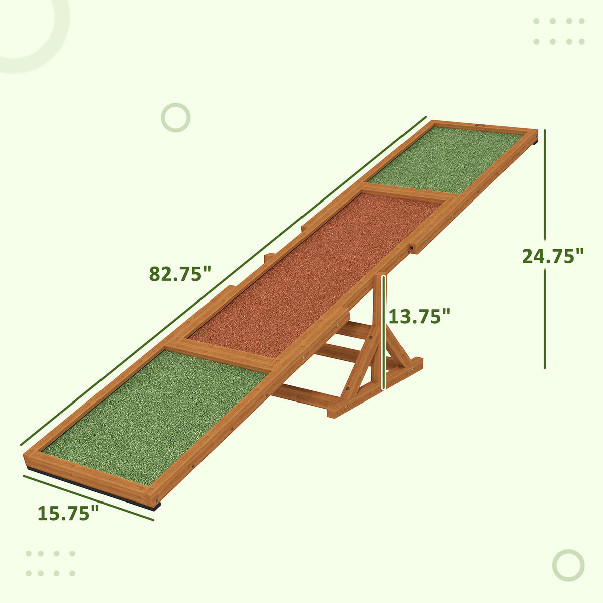 Orange wooden dog agility seesaw product shot