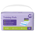 Purple 50-count X9 lavender scented pet training pads package, 22 by 22 inch with quick drying and leak proof