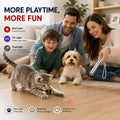 Family playing with a cat using a 3-in-1 pet laser pointer