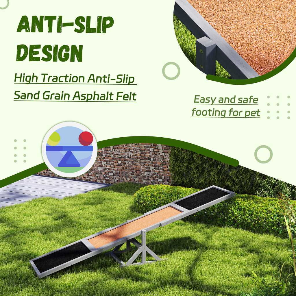Anti-slip design dog agility seesaw infographic