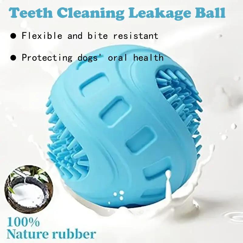 Blue teeth cleaning leakage ball – flexible, bite-resistant natural rubber dog toy