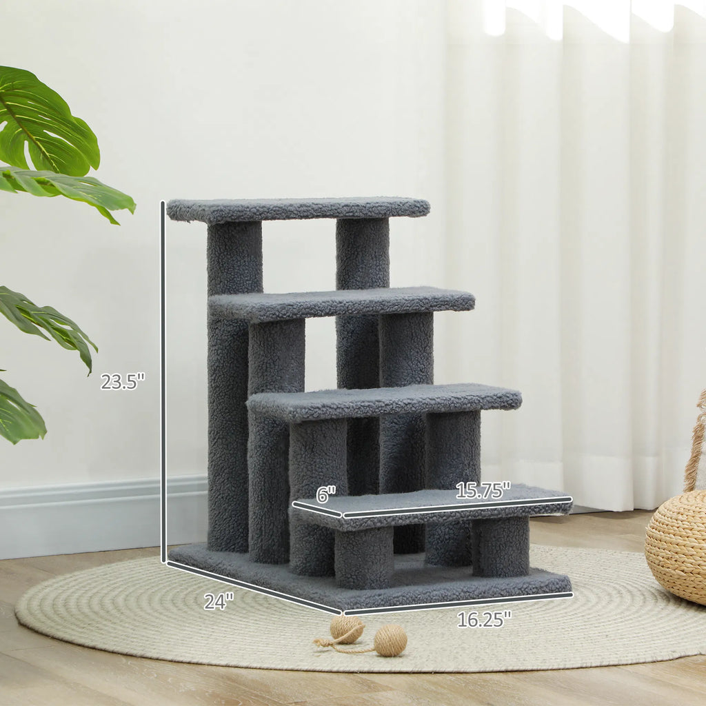 Pet stairs step scratch post for dogs and cats, side view