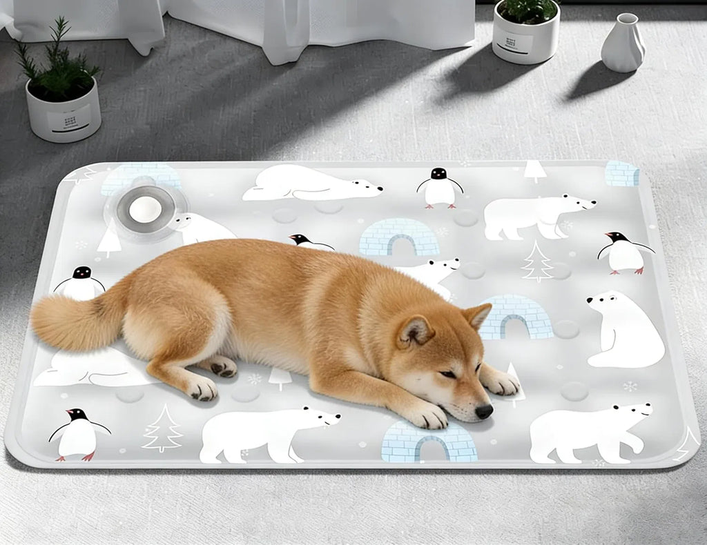 Portable pet cooling pad for travel, foldable and washable
