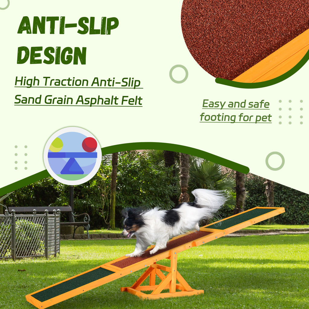 Anti-slip design dog agility seesaw infographic