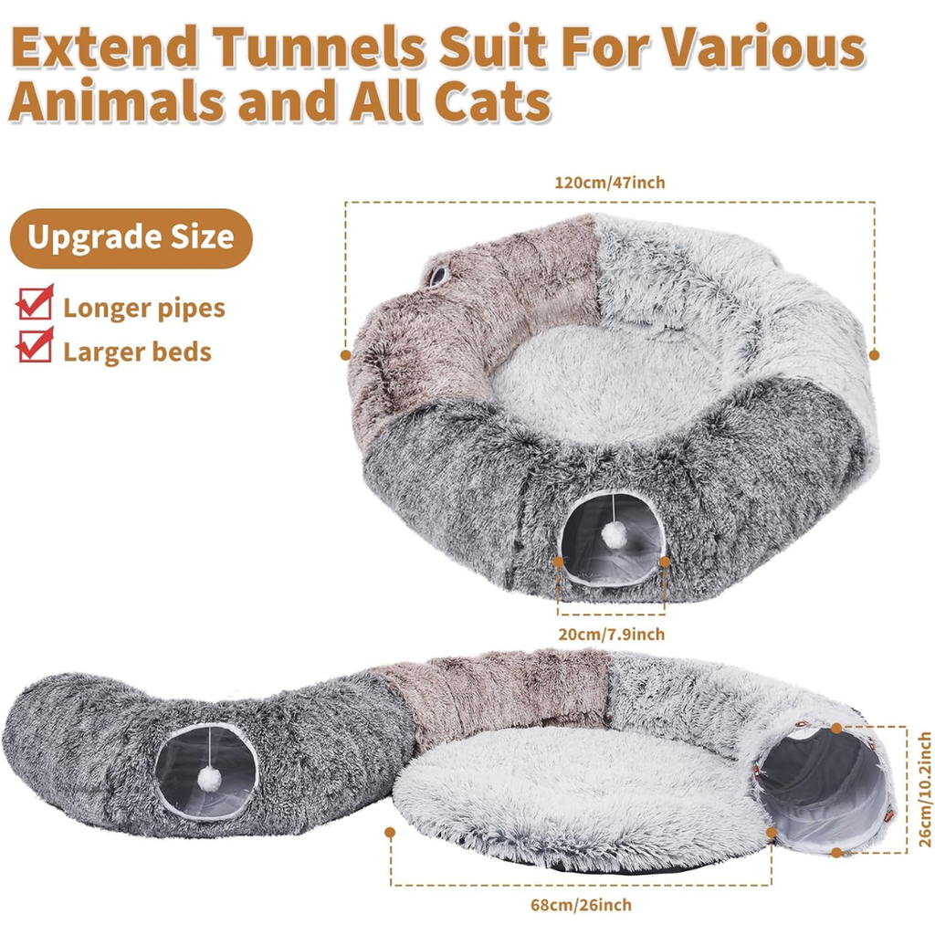 Extend tunnels suit for various cat toys infographic