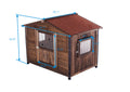 large wooden outdoor dog kennel dimension diagram with 33.9 inch height and waterproof asphalt roof