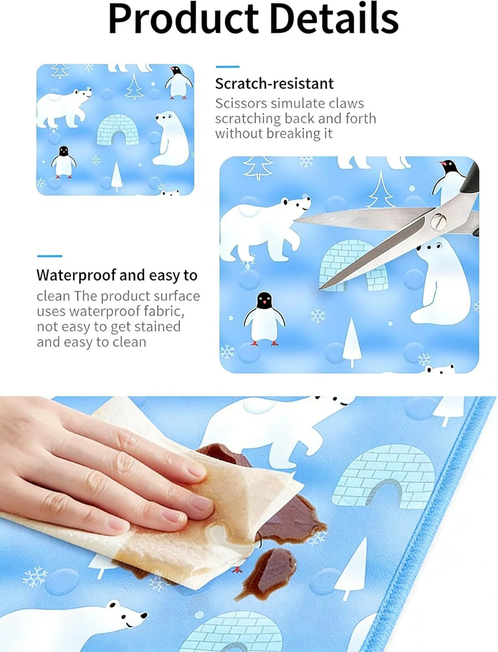 Washable gel-free dog cooling pad, angled view