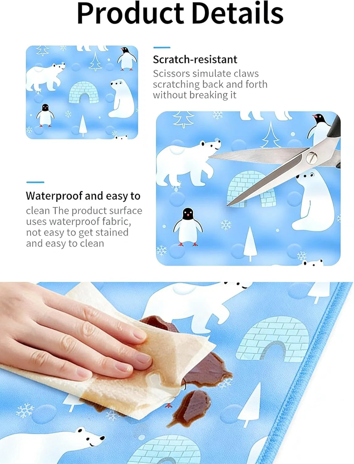 Washable gel-free dog cooling pad, angled view