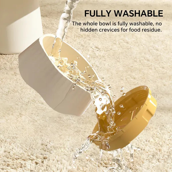 Fully washable pink slow feeder bowl – whole bowl rinses clean with no hidden crevices for food residue